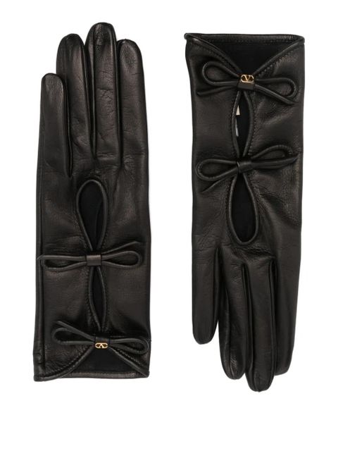 Valentino Garavani VLogo Signature bow detail gloves - Brown - zdjęcie produktu nr 1