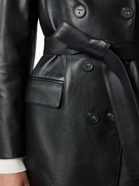 Tod's leather trench coat - Black