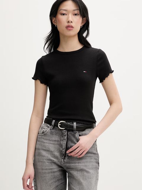 Tommy Jeans T-shirt damski bawełniany z elastanem - zdjęcie produktu nr 1