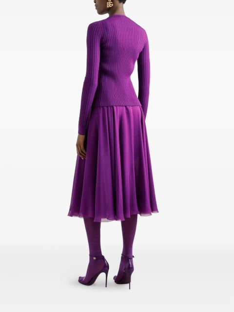 Dolce & Gabbana logo-plaque cardigan - Purple