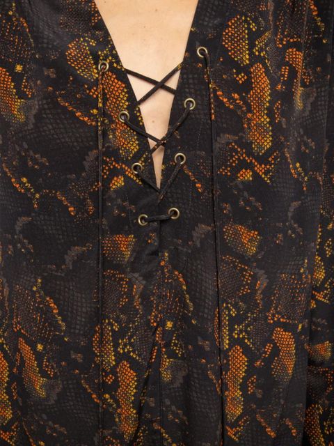 Zadig&Voltaire Ramela lace-up python dress - Black