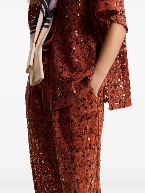 Essentiel Antwerp sequin-embellished trousers - Brown