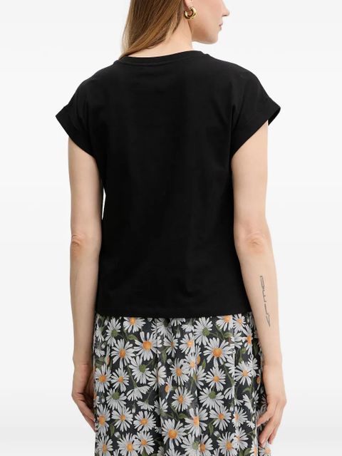 TWINSET lace-detail short-sleeve T-shirt - Black