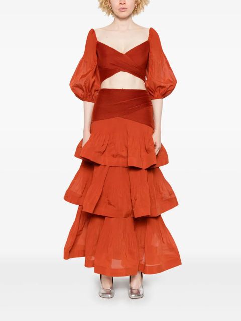 ZIMMERMANN pleated top - Red
