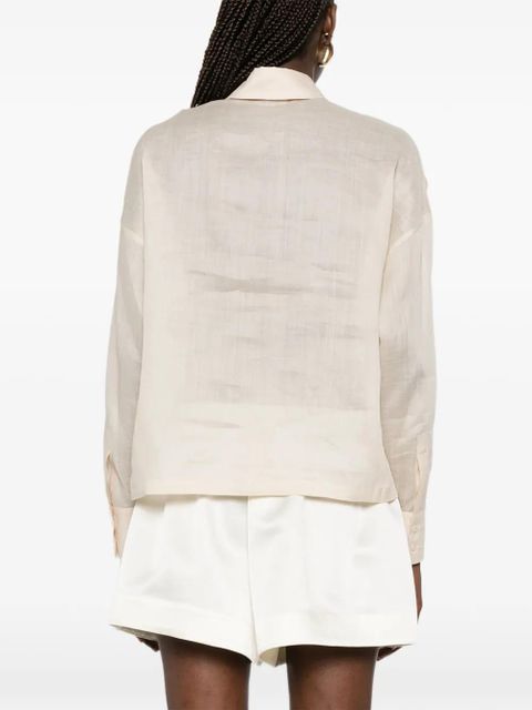 Max Mara lace-panelled shirt - Neutrals
