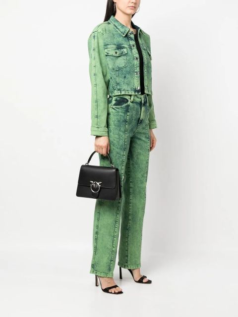 PINKO Love Birds leather tote bag - Black - zdjęcie produktu nr 2