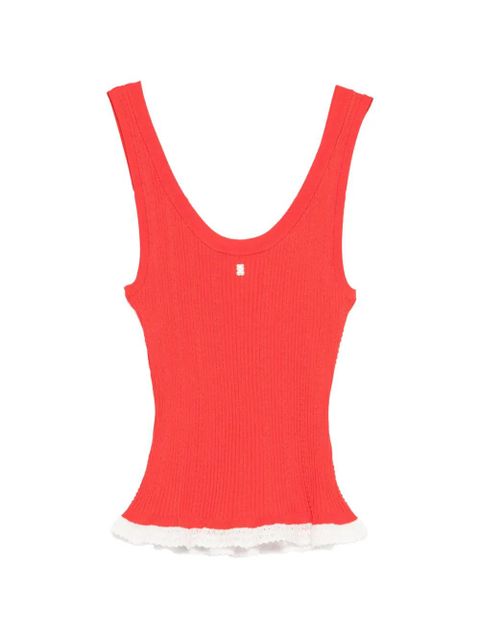 SANDRO lace ribbed top - Red - zdjęcie produktu nr 1