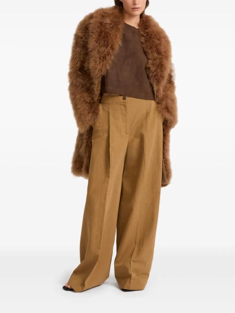 Yves Salomon shawl-collar feather coat - Brown - zdjęcie produktu nr 2