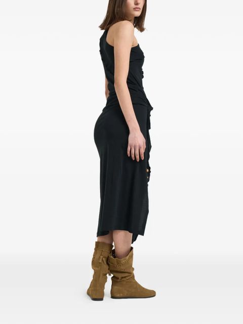 ISABEL MARANT Juliane ruffled one-shoulder midi dress - Neutrals - zdjęcie produktu nr 2
