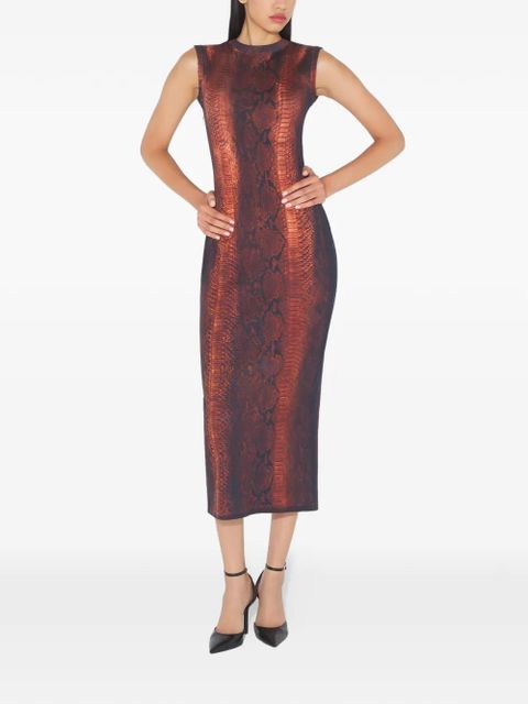 Jean Paul Gaultier python-printed midi dress - Brown - zdjęcie produktu nr 2