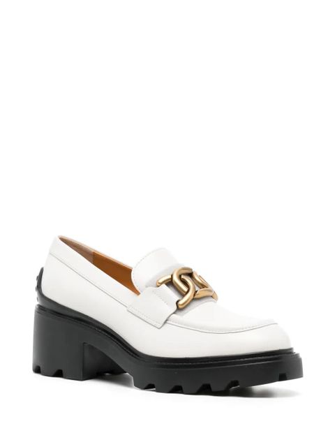 Tod's 65mm logo-plaque leather loafers - Grey - zdjęcie produktu nr 2