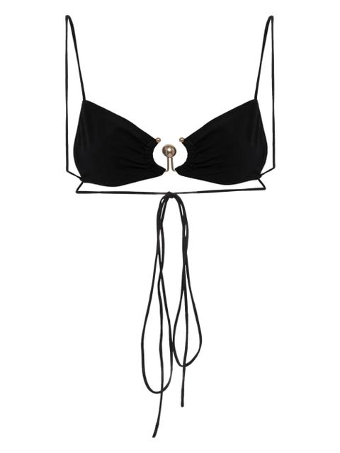 Christopher Esber ruched orbit triangle bikini top - Black - zdjęcie produktu nr 2