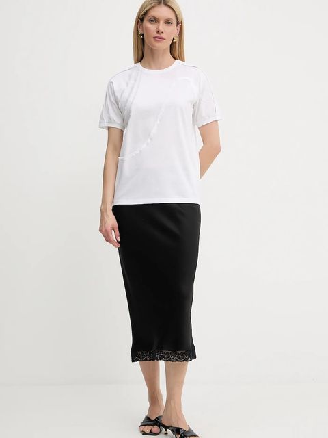 BOSS t-shirt bawełniany damski kolor biały 50545660 - zdjęcie produktu nr 2