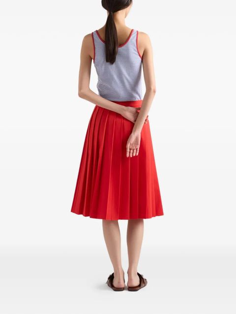 Prada striped cotton jersey tank top - Blue