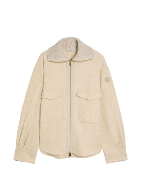 Moncler knit-collar jacket - Neutrals - zdjęcie produktu nr 1