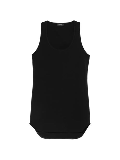 WARDROBE.NYC Matte Mini ribbed curved-hem tank top - Black - zdjęcie produktu nr 1