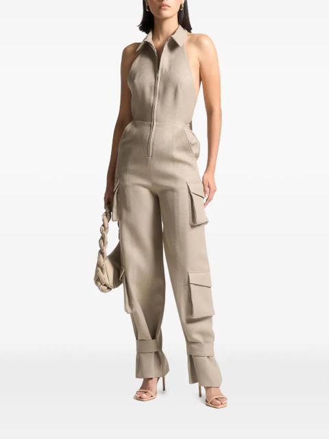 Manière De Voir halterneck cargo jumpsuit - Brown - zdjęcie produktu nr 2