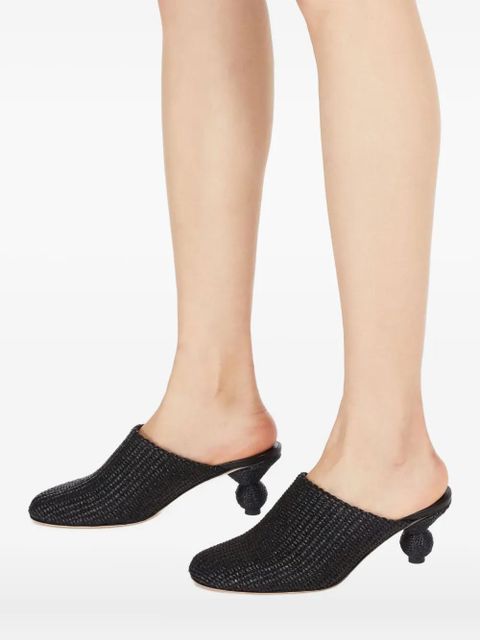 Weekend Max Mara 55mm woven slide mules - Black