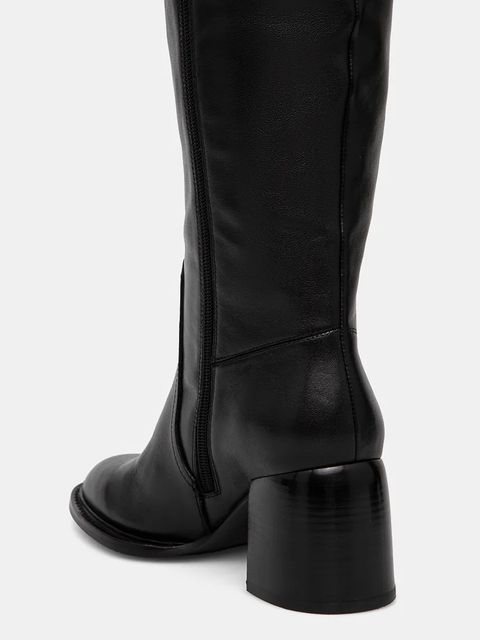 Answear.LAB kozaki skórzane damskie kolor czarny na słupku