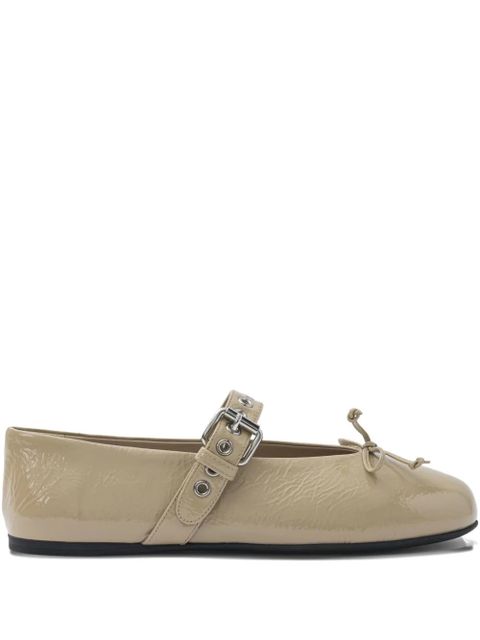 Miu Miu buckle bow ballet flats - Neutrals