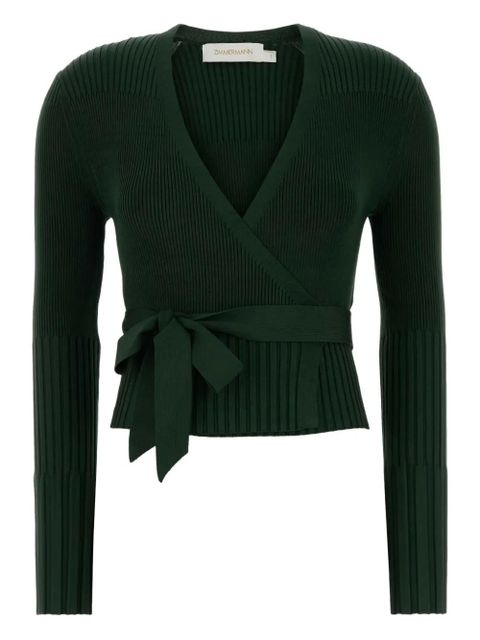 ZIMMERMANN tie-waist ribbed cardigan - Green - zdjęcie produktu nr 1