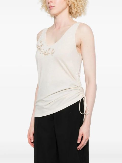 FENDI embellished tank top - Neutrals