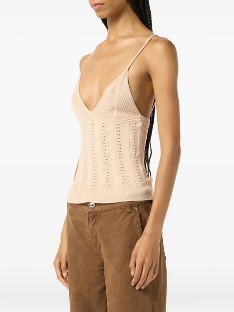 Blumarine knitted V-neck top - Neutrals