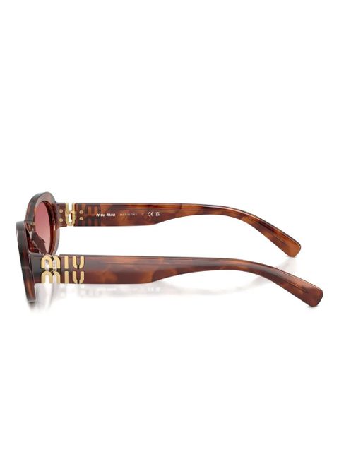 Miu Miu Eyewear tortoiseshell-pattern oval-frame sunglasses - Brown
