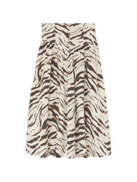 GANNI zebra-print gathered maxi skirt - Neutrals - zdjęcie produktu nr 1