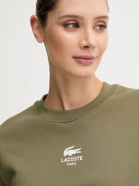 Lacoste bluza bawełniana kolor zielony z nadrukiem SH2736