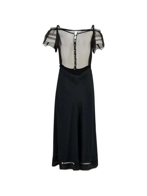Rabanne mesh-panelled cold-shoulder midi dress - Black - zdjęcie produktu nr 2