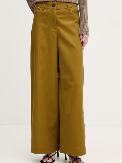 Sisley spodnie wide leg damskie bawełniane z elastanem - zdjęcie produktu nr 2