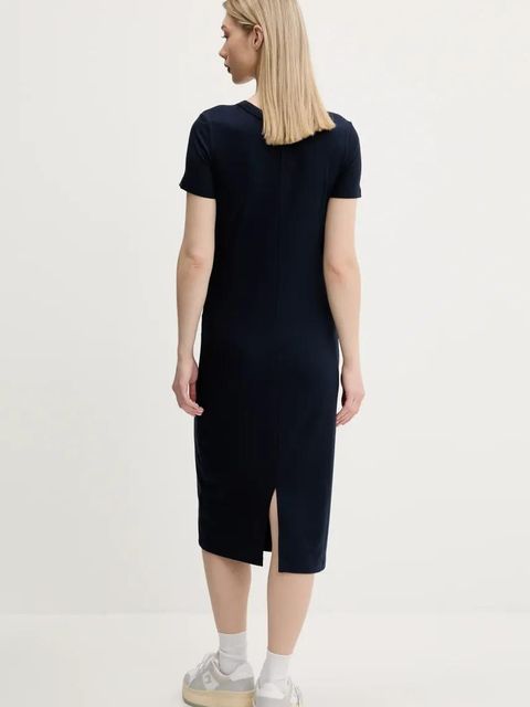 Tommy Jeans sukienka kolor granatowy midi rozkloszowana DW0DW19721