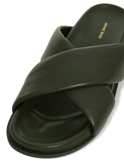ANINE BING criss cross emi slides - Green