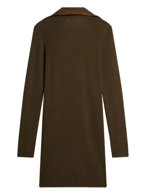 Golden Goose lace-up collared knitted mini dress - Green - zdjęcie produktu nr 2