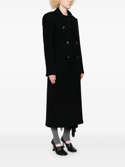 Sportmax double-breasted wool coat - Black