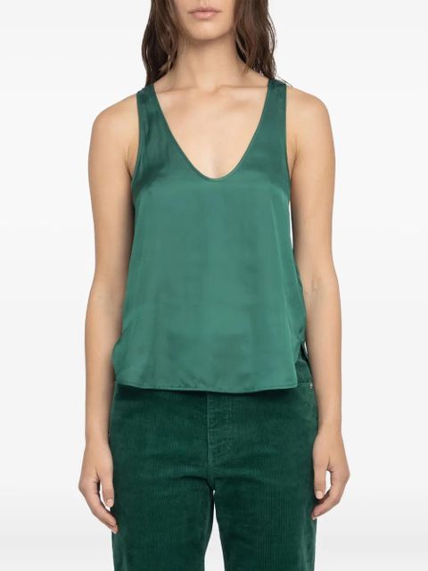 Zadig&Voltaire satin-effect sleeveless top - Green