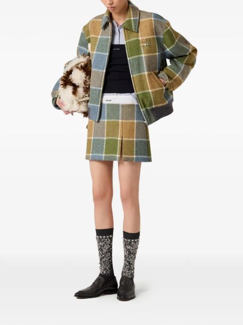 Miu Miu three-button logo-detail long-sleeved T-shirt - Blue - zdjęcie produktu nr 2