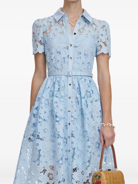 Self-Portrait belted midi dress - Blue