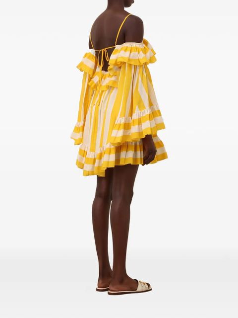 ZIMMERMANN Daylight ruffled striped mini dress - Yellow - zdjęcie produktu nr 2