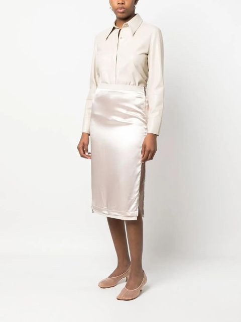 FENDI satin-finish gabardine midi skirt - Pink - zdjęcie produktu nr 2