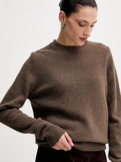 La Mania sweter wełniany MELLOW damski kolor brązowy MELLOW
