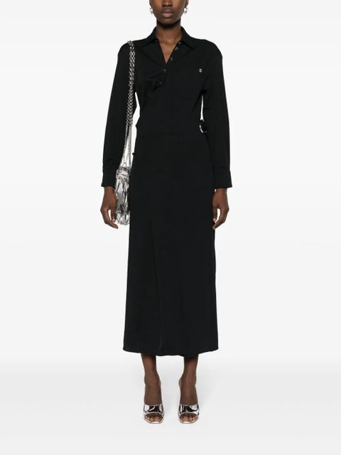 Rabanne ruched midi wrap dress - Black - zdjęcie produktu nr 2