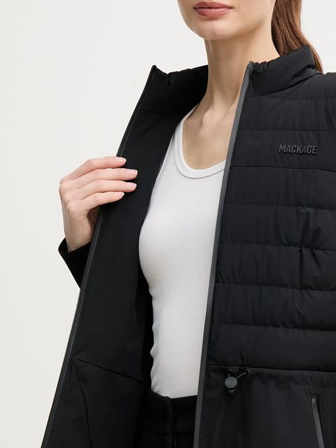 MACKAGE kurtka puchowa z domieszką wełny kolor czarny przejściowa LAIKA.Z