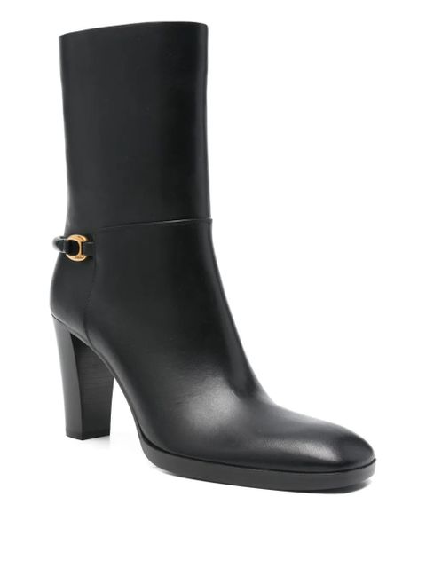 Saint Laurent 90mm buckle detail boots - Black