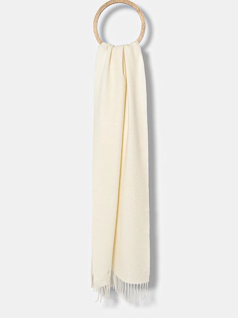 Weekend Max Mara szalik wełniany SCOGLIO damski kolor beżowy gładki 2525546105600 - zdjęcie produktu nr 1