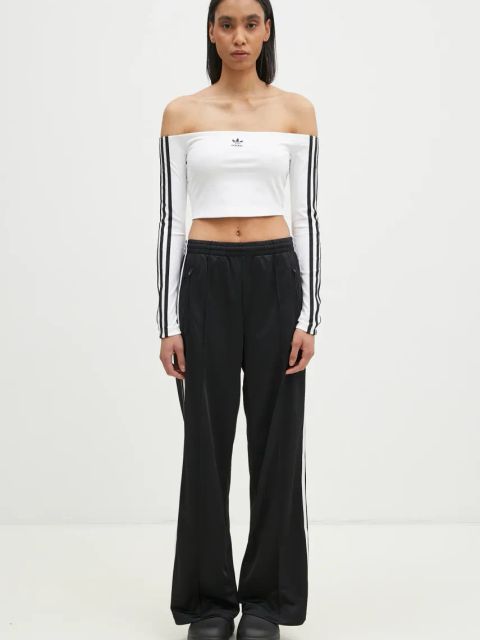 adidas Originals longsleeve Off Shoulder damski kolor biały dekolt hiszpański JD0275