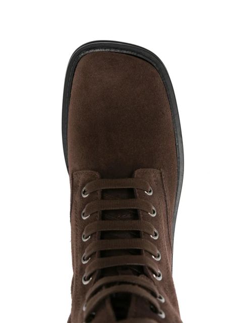 The Attico square-toe suede boots - Brown