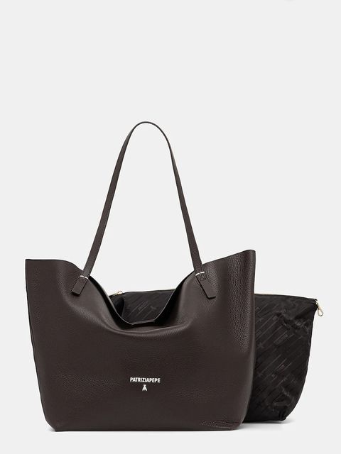 Patrizia Pepe torebka skórzana kolor brązowy 2B0130 L148 - zdjęcie produktu nr 1