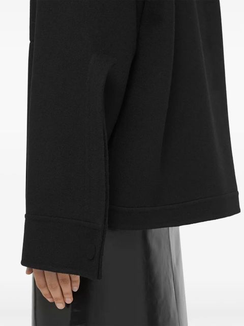 Jil Sander cutaway-collar wool shirt jacket - Black
